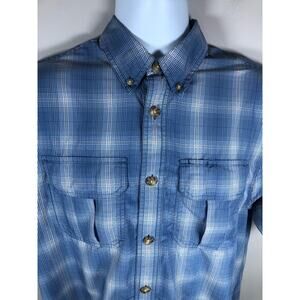 Duluth Trading Men’s Button Down Shirt Size M Short Sleeve Blue